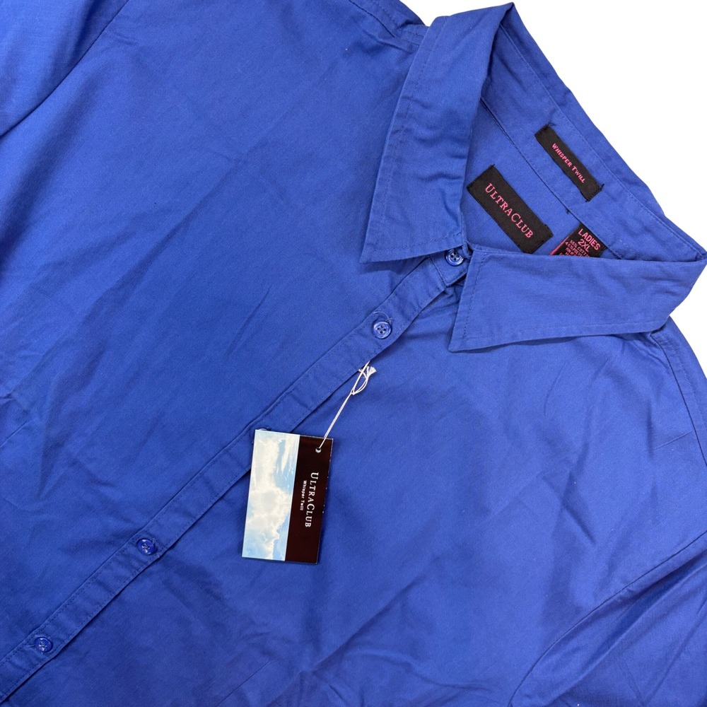 UltraClub Whisper Twill Button Down Shirt Royal Blue 2XL 8970 New